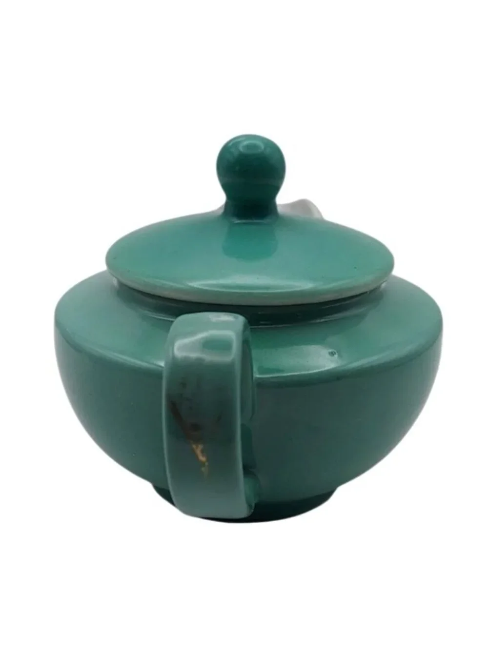Shafford China Porcelain Creamer Hand Painted Green W/ Lid Japan Vintage MCM